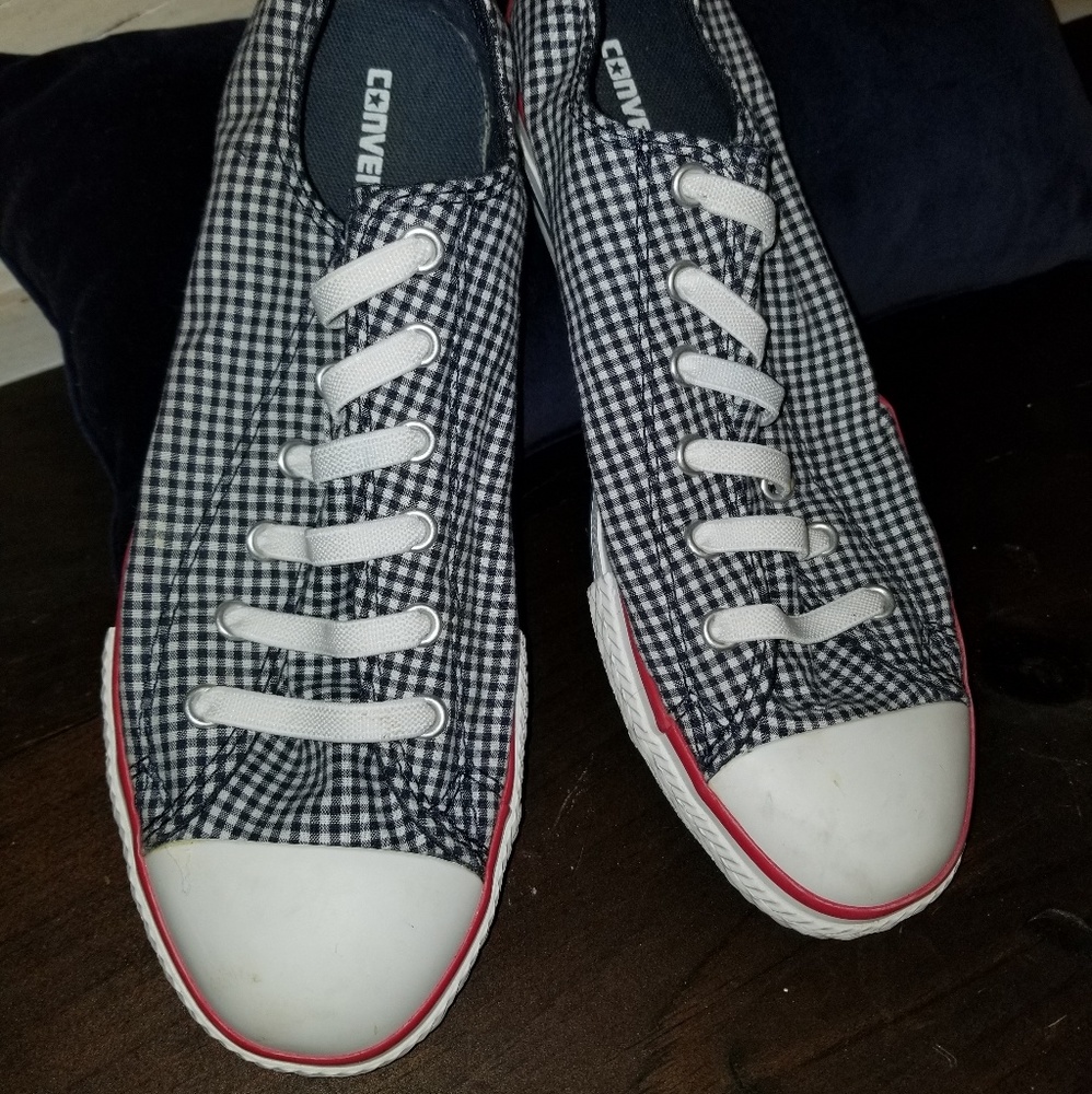 Rare Converse Blue Gingham Sneakers